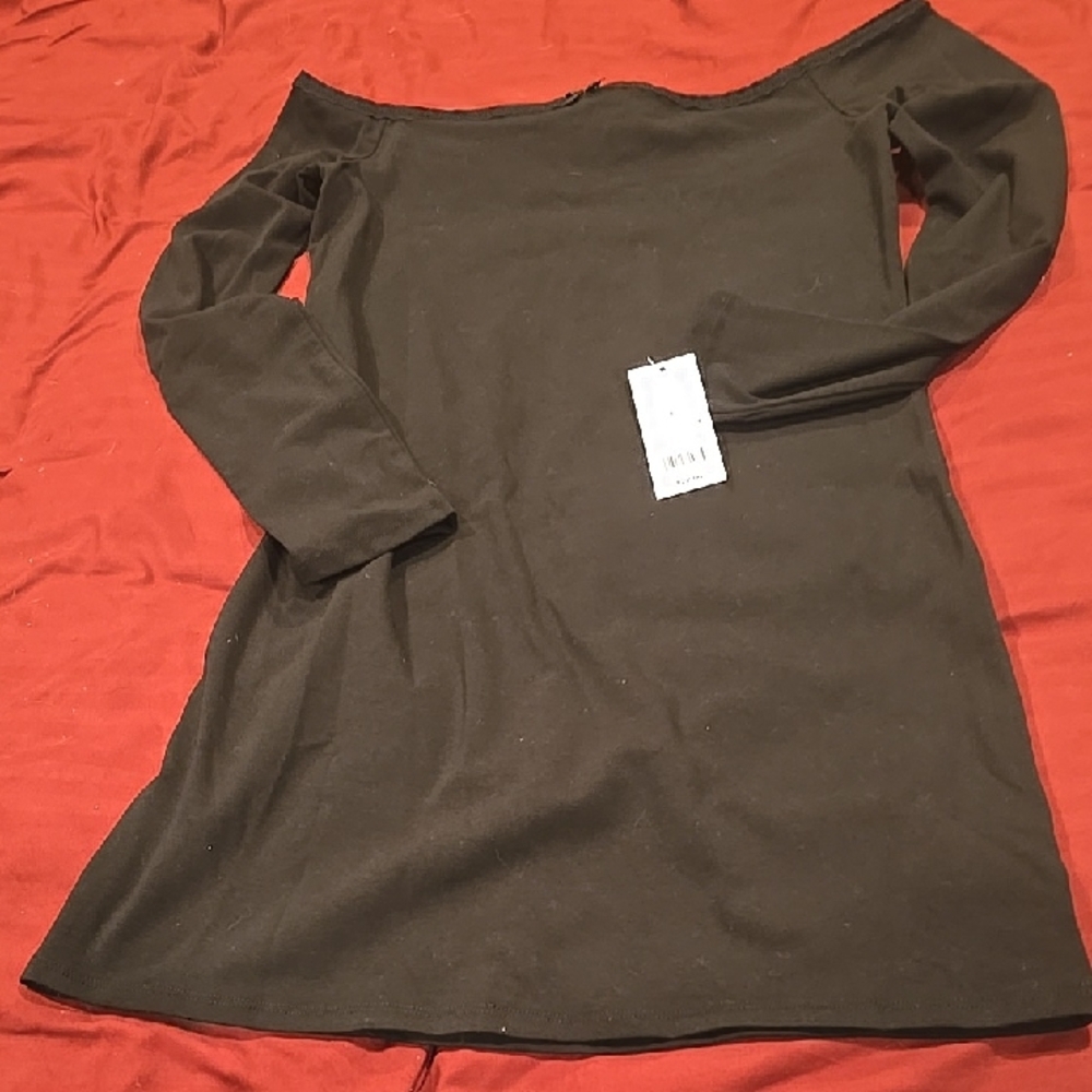 ❤️10/$40 New Off-the-Shoulder Long Sleeve Women's Dress- Black